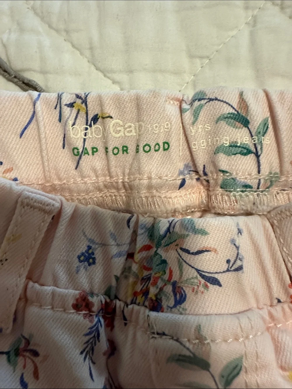 GAP Girls Light Pink Floral Stretch Skinny Jeans